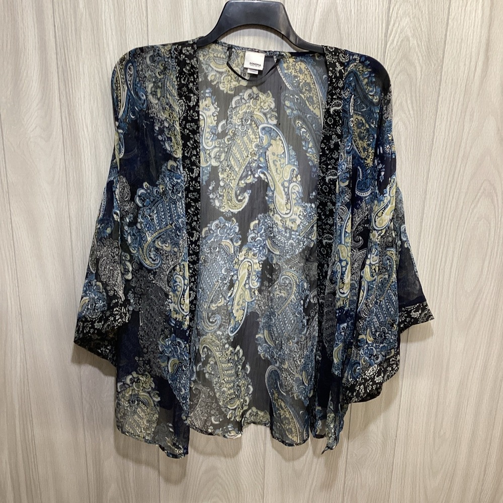 SONOMA‎ Women's (Size L) Kimono Sleeve Open Front Cardigan Lightweight (28C)